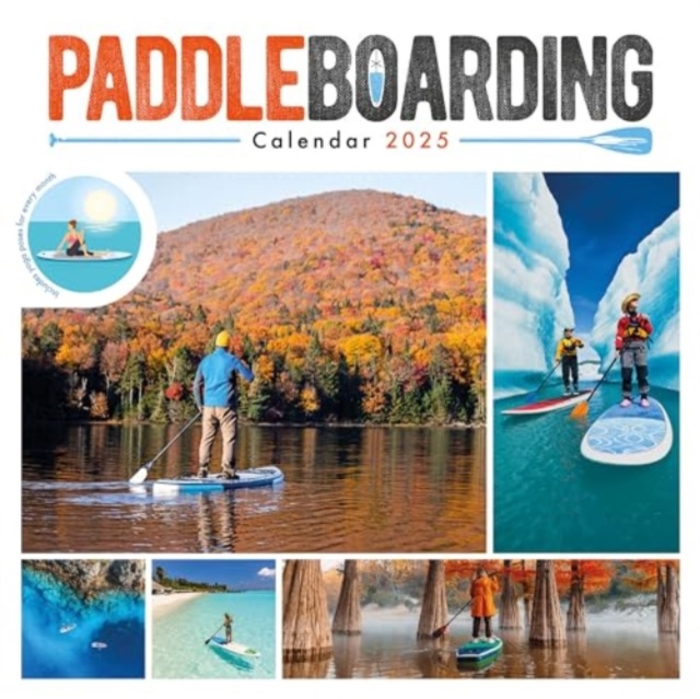 Paddleboarding Square Wall Sunday Start Calendar 2025