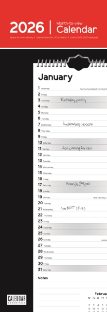 Essential Slim Calendar 2026