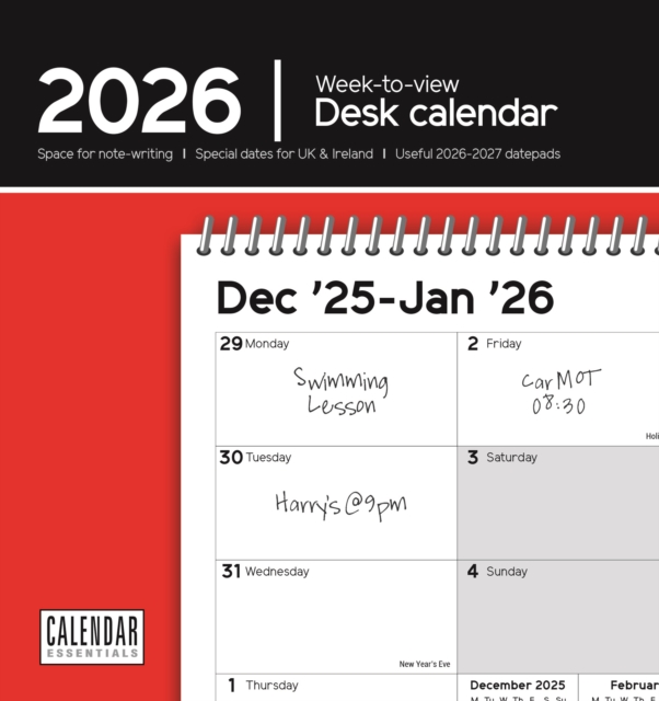Essential Weektoview Easel Desk Calendar