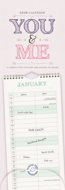 You & Me Planner Slim Calendar 2026