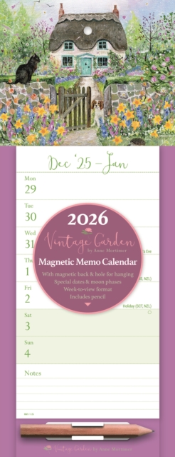 Vintage Garden Weektoview Magnetic Calen