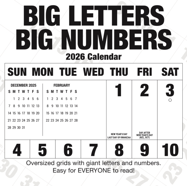Big Letters Big Numbers Square Wall Sund