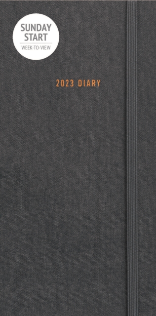 Charcoal Sunday Start Deluxe Slim Diary 2026