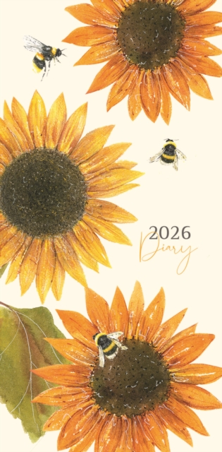 Sunflowers Deluxe Slim Diary 2026