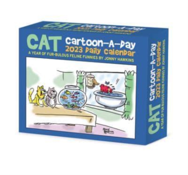 Cat Cartoon-A-Day by Jonny Hawkins 2023 Box Calendar