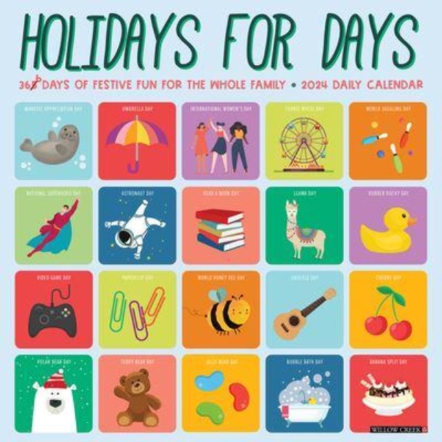 Holidays for Days 2024 12 X 12 Wall Calendar