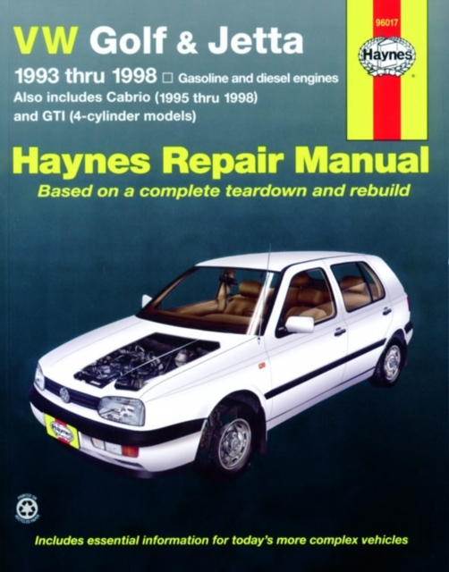 VW Golf, GTI and Jetta (93-98) and VW Cabrio (95-02) petrol & diesel Haynes Repair Manual (USA)