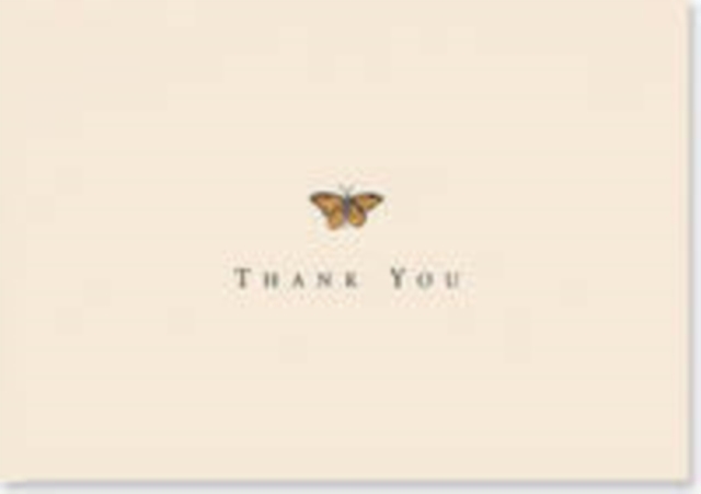 Thank You Notes Gold Butterfly