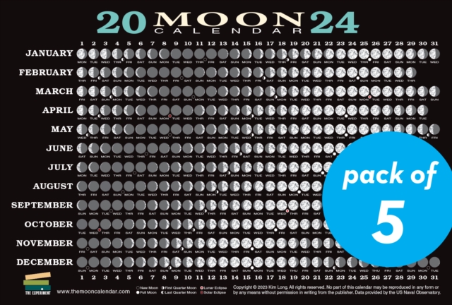 2024 Moon Calendar Card (5 pack)
