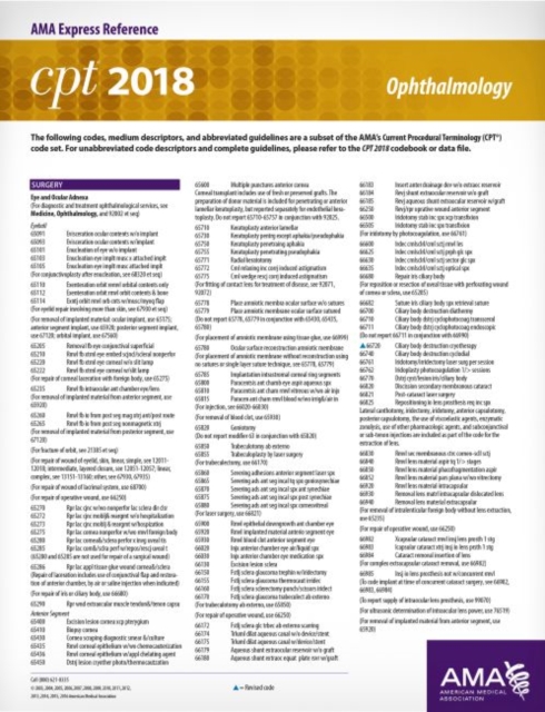 CPT (R) 2018 Express Reference Coding Cards: Ophthalmology