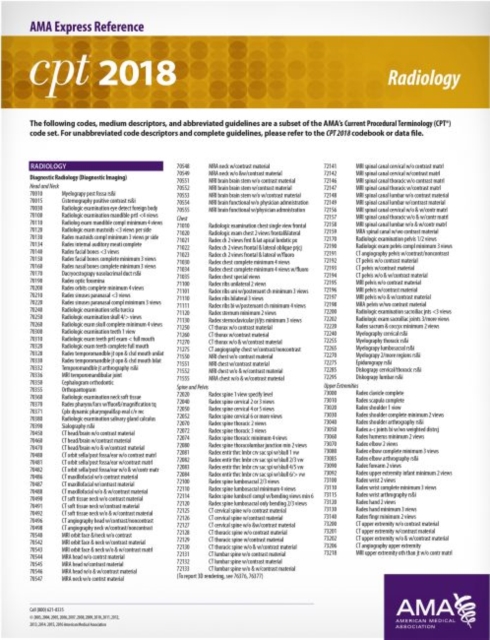 CPT (R) 2018 Express Reference Coding Cards: Radiology