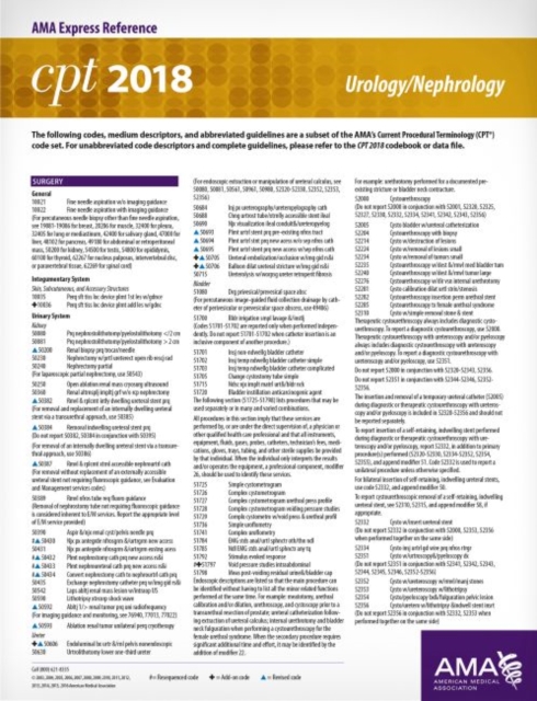 CPT (R) 2018 Express Reference Coding Cards: Urology/Nephrology