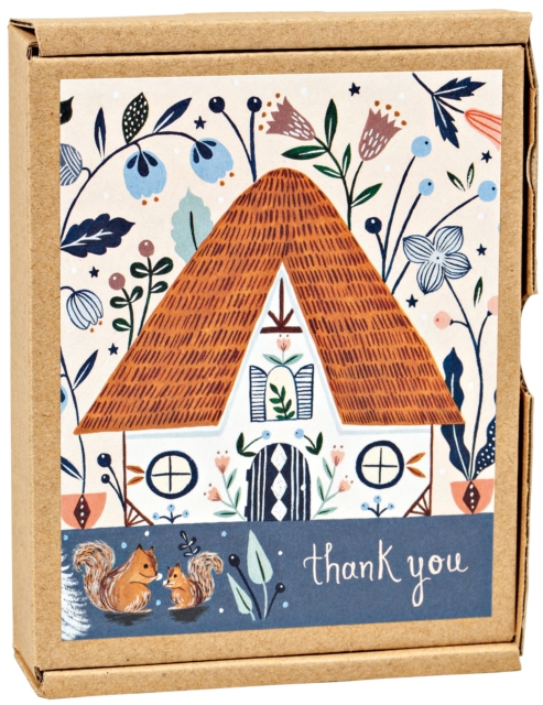 Cozy Cabin Thank You GreenThanks Notecards