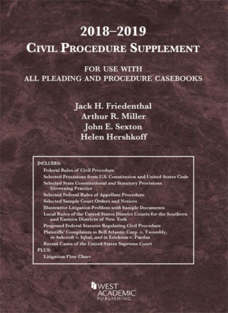 Civil Procedure Supplement, for Use with All Pleading and Procedure Casebooks, 2018-2019