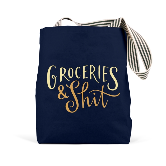 Em & Friends Groceries & Shit (Navy) Tote Bags