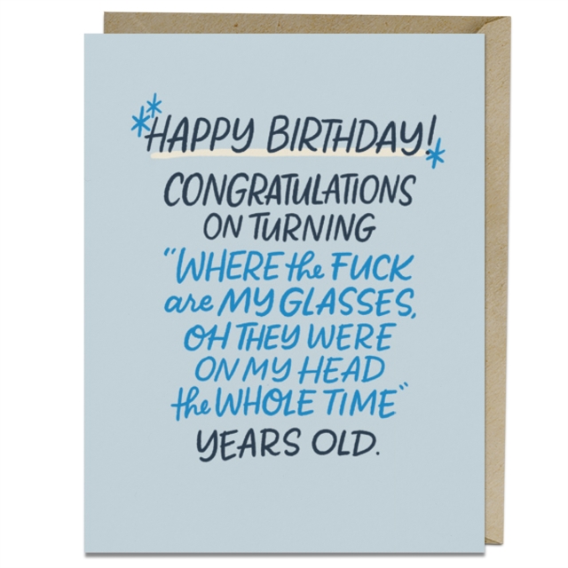 6-Pack Em & Friends Where Are My Glasses Years Old Birthday Cards