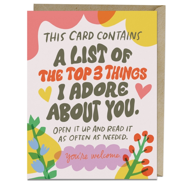 6-Pack Em & Friends Top 3 Things Greeting Card