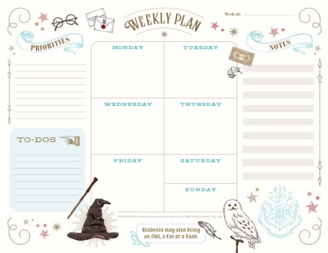 Harry Potter: Weekly Planner Notepad