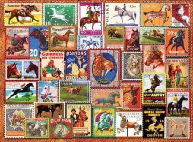 Vintage Equestrian Stamp Posters 1000-Piece Puzzle