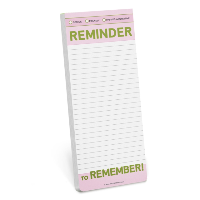 Knock Knock Reminder to Remember Make-a-List Pad