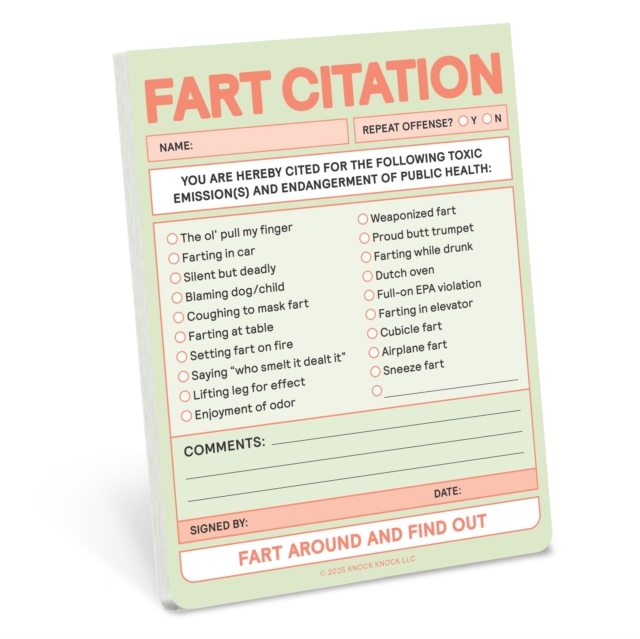 Knock Knock Fart Citation Nifty Note (Pastel Version)