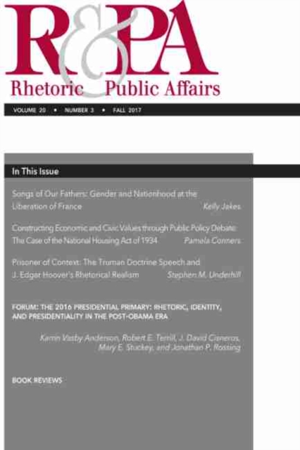 Rhetoric & Public Affairs 20, No. 3