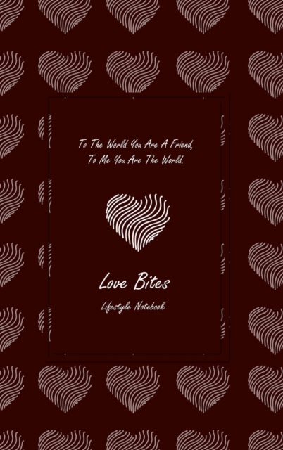 Love Bites Lifestyle Write-in Notebook, Dotted Lines, 288 Pages, Wide Ruled, Size 6 x 9 (A5) Hardcover (Coffee)