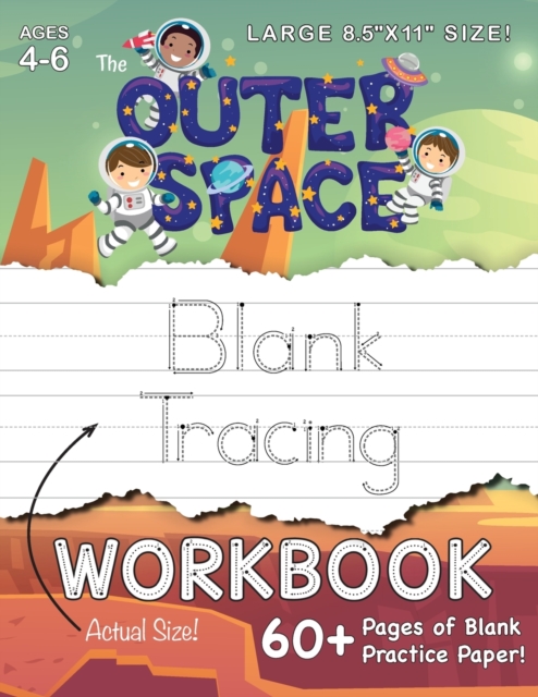 Outer Space Blank Tracing Workbook (Large 8.5