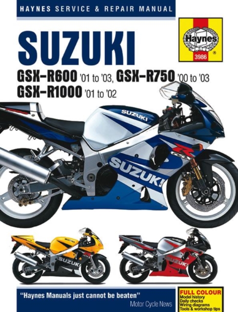 Suzuki GSX-R600 (01 - 03), GSX-R750 (00 - 03), GSX-R1000 (01 - 02) Haynes Repair Manual