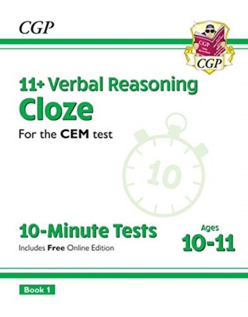 New 11+ CEM 10-Minute Tests: Verbal Reasoning Cloze - Ages 10-11 Book 1 (with Online Edition)