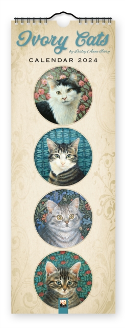 Ivory Cats Slim Calendar 2024 (Art Calendar)