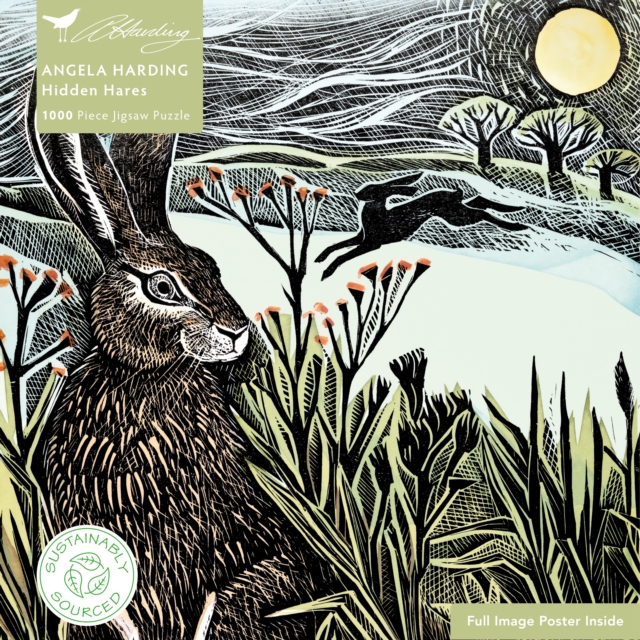 Adult Sustainable Jigsaw Puzzle Angela Harding: Hidden Hares