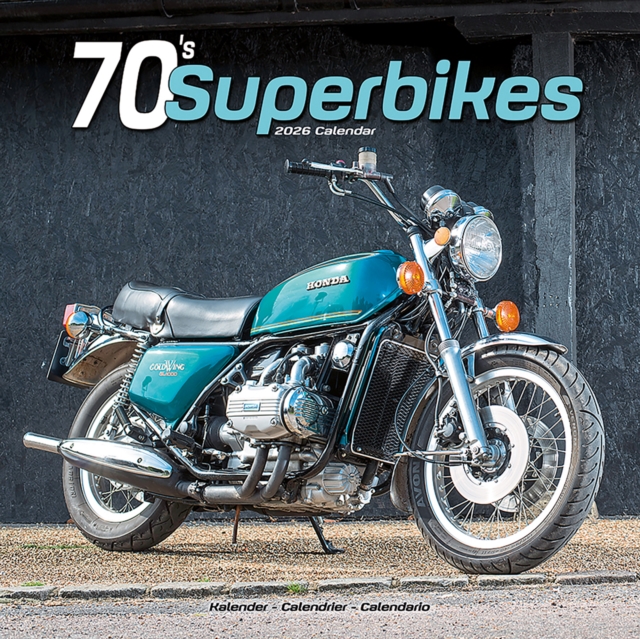 70'S Superbikes Calendar 2026 Square Motorbike Wall Calendar - 16 Month