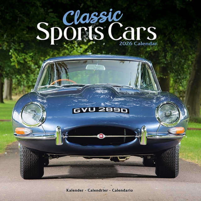 Classic Sports Cars Calendar 2026 Square Car Wall Calendar - 16 Month