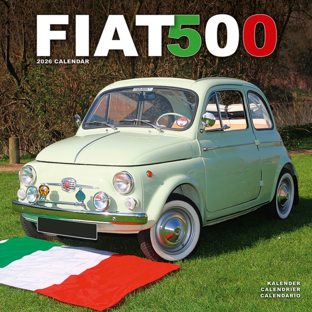 Fiat 500 Calendar 2026  Square Car Wall Calendar - 16 Month