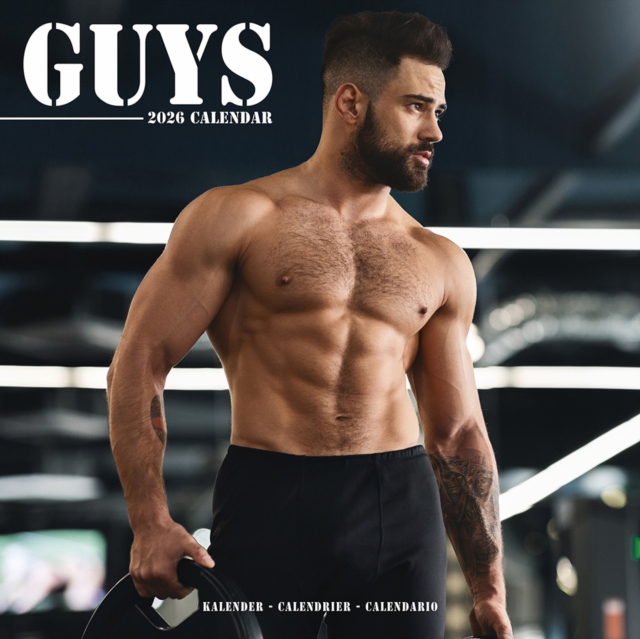 Guys Calendar 2026  Square Sexy Guys Glamour Wall Calendar - 16 Month