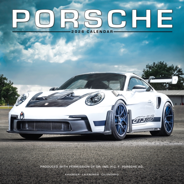 Porsche Calendar 2026 Square Car Wall Calendar - 16 Month