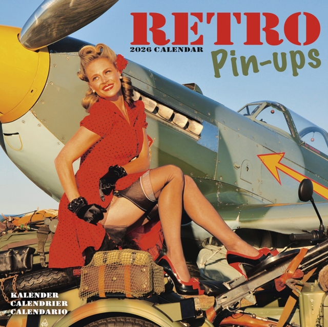 Retro Pin Ups Calendar 2026 Square Sexy Girls Glamour Wall Calendar - 16 Month