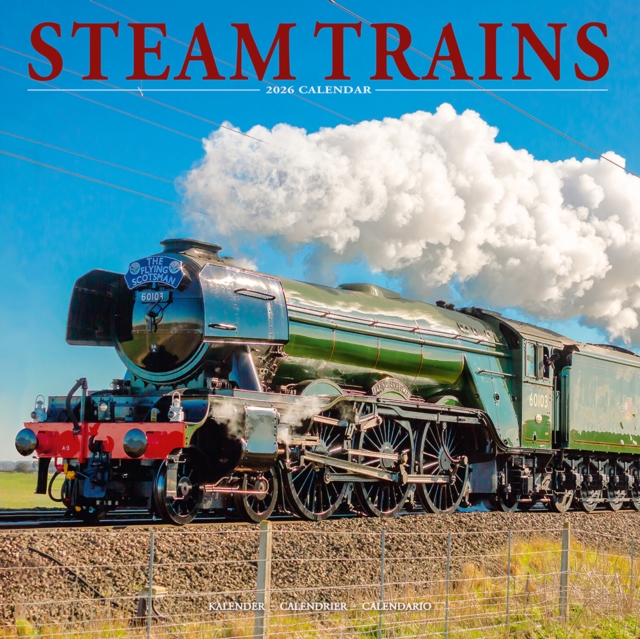 Steam Trains Calendar 2026 Square Trains Wall Calendar - 16 Month