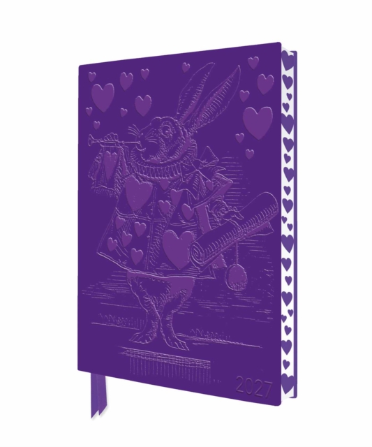 Alice's Adventures in Wonderland: White Rabbit 2027 Artisan Art Vegan Leather Diary Planner - Page to View with Notes