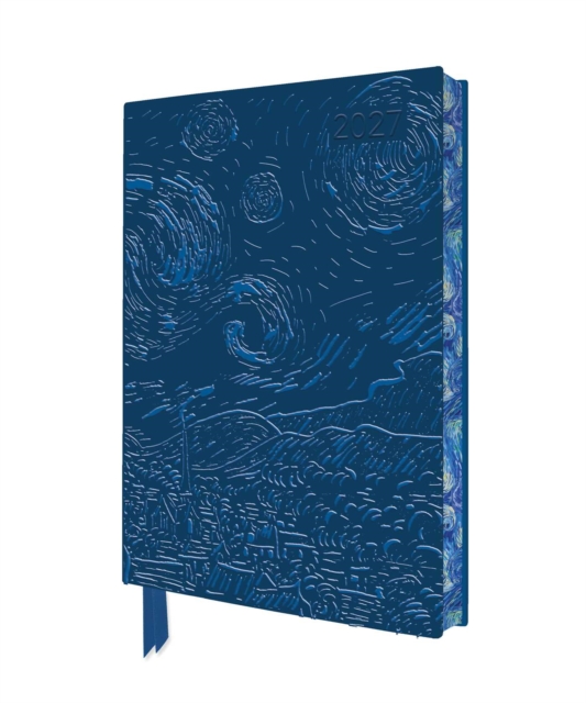 Vincent van Gogh: The Starry Night 2027 Artisan Art Vegan Leather Diary Planner - Page to View with Notes