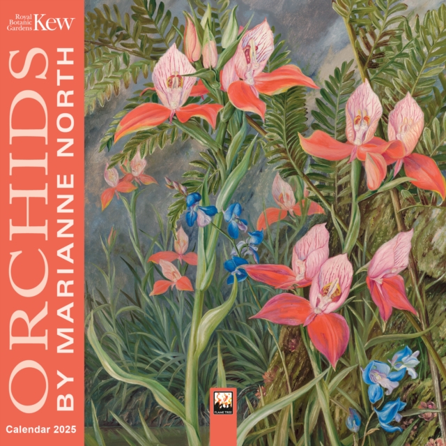 Kew Gardens: Orchids by Marianne North Mini Wall Calendar 2025 (Art Calendar)