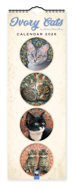 Ivory Cats Slim Calendar 2026 (Art Calendar)