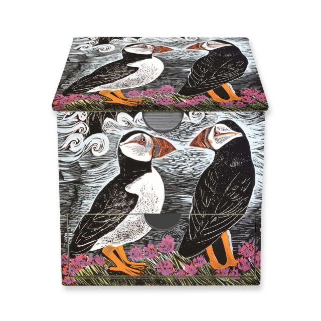 Angela Harding: Fair Isle Puffins Memo Box with Drawer