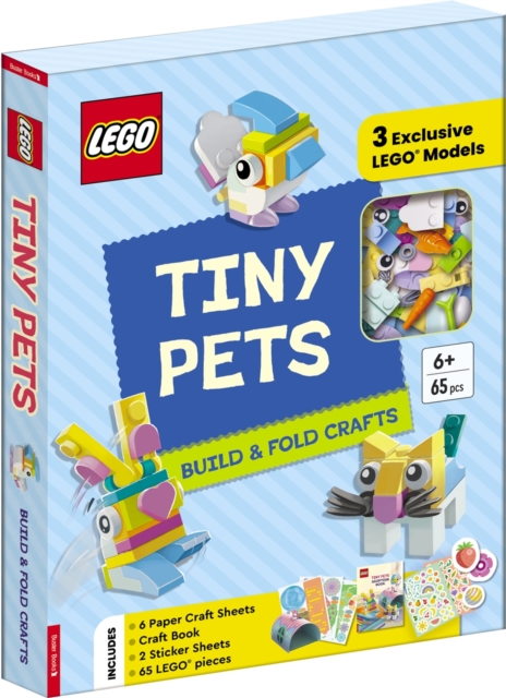 LEGO® Books. Tiny Pets: Build and Fold Crafts (with 3 exclusive models, 65 pieces, craft book, craft sheets and stickers)