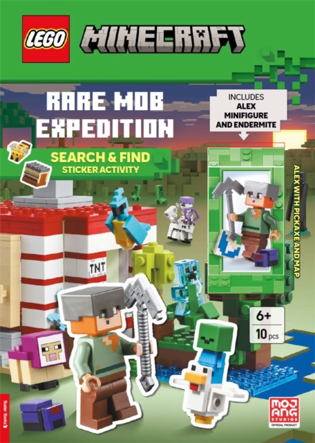 LEGO® Minecraft™: Rare Mob Expedition – Search & Find Sticker Activity Book (with Alex minifigure, endermite, pickaxe and map)