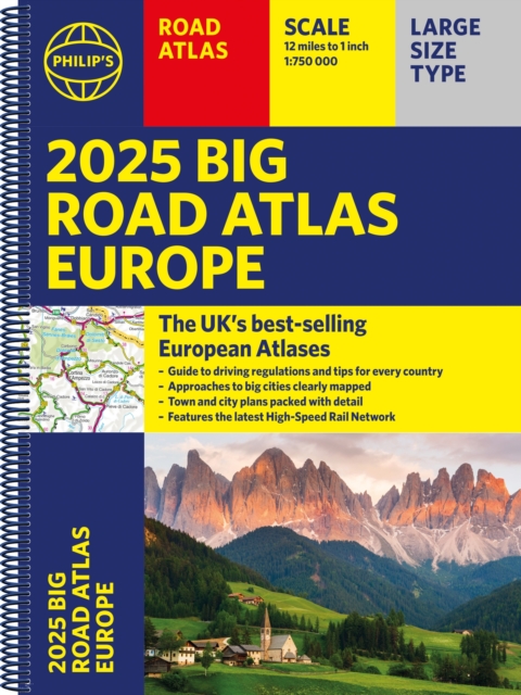 2025 Philip's Big Road Atlas of Europe