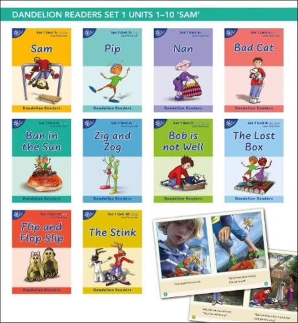 Phonic Books Dandelion Readers Set 1 Units 1-10 (Alphabet code, blending 4 and 5 sound words)