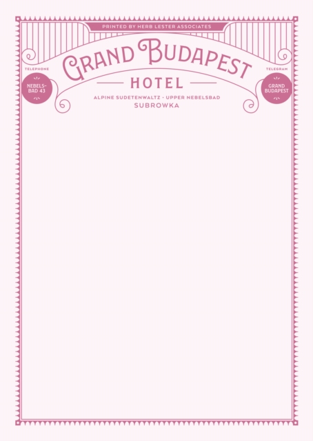 Fictional Hotel Notepads: Grand Budapest Hotel