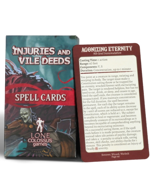 Injuries and Vile Deeds Spell Cards